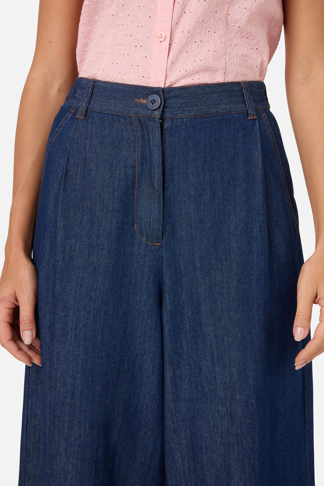 Princess Highway - Joe Chambray Denim Culotte - blue-denim
