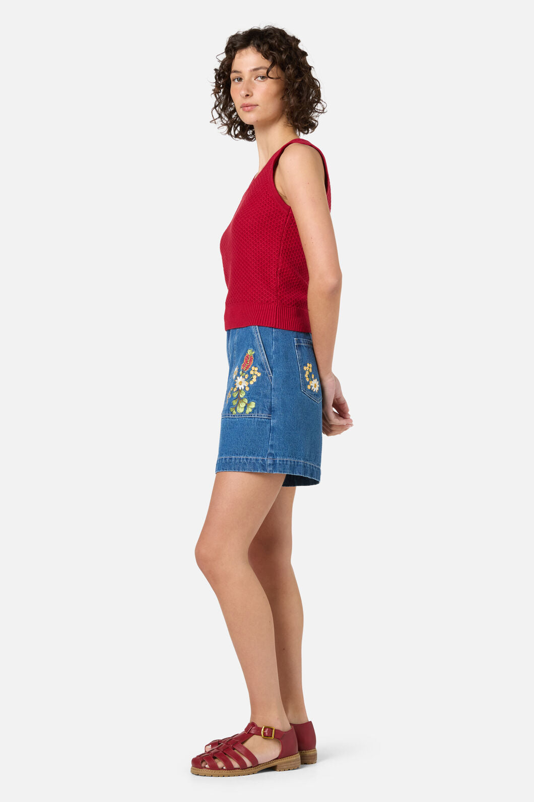 Princess Highway - Paige Fancy Knit Tank - cherry