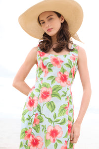 Princess Highway - Hibiscus Summer Mini Dress - blue