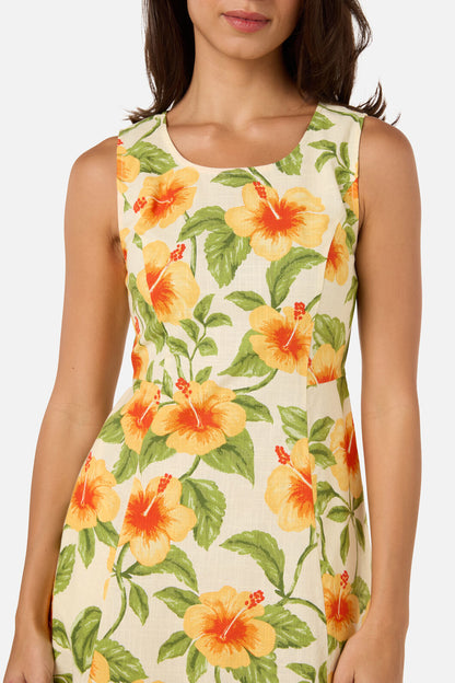 Princess Highway - Hibiscus Summer Midi Dress - cream