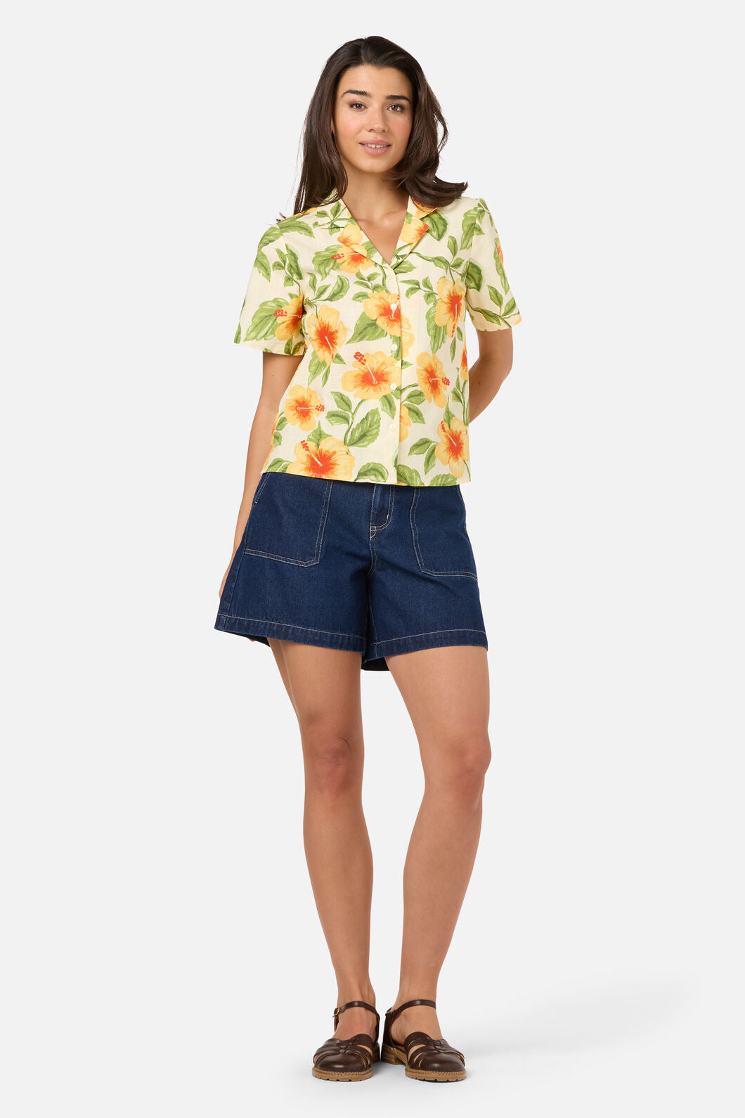 Princess Highway - Hibiscus Summer Shirt - cream