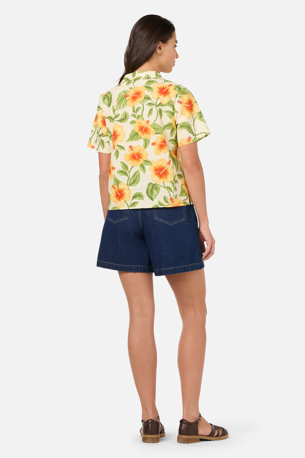 Princess Highway - Hibiscus Summer Shirt - cream