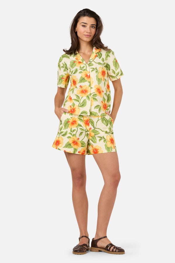 Princess Highway - Hibiscus Summer Shirt - cream