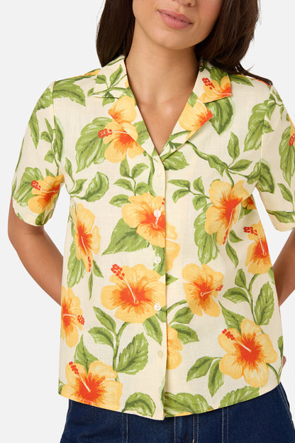 Princess Highway - Hibiscus Summer Shirt - cream