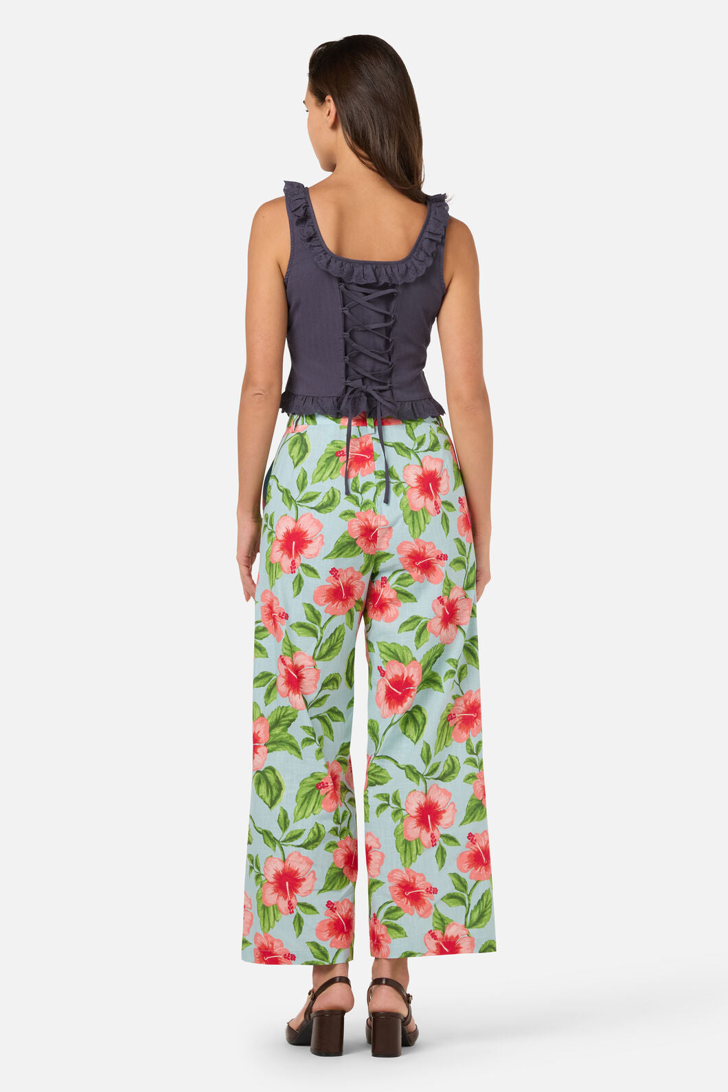 Princess Highway - Hibiscus Summer Pant - blue