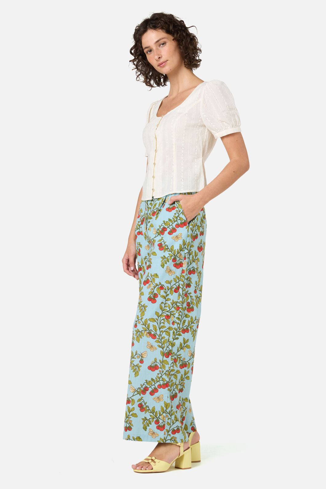 Princess Highway - Nora Prairie Short Sleeve Top - cream