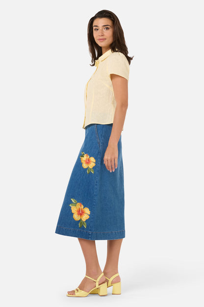 Princess Highway - Anastasia Broderie Blouse - lemon