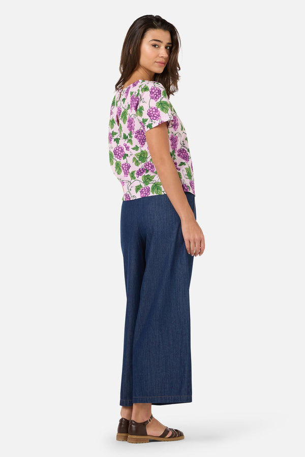 Princess Highway - Grape Vine Short Sleeve Top - lilac