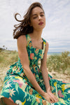 Princess Highway - Cockatoo & Flora Midi Dress - teal