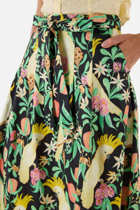 Princess Highway - Cockatoo & Flora Midi Skirt - black