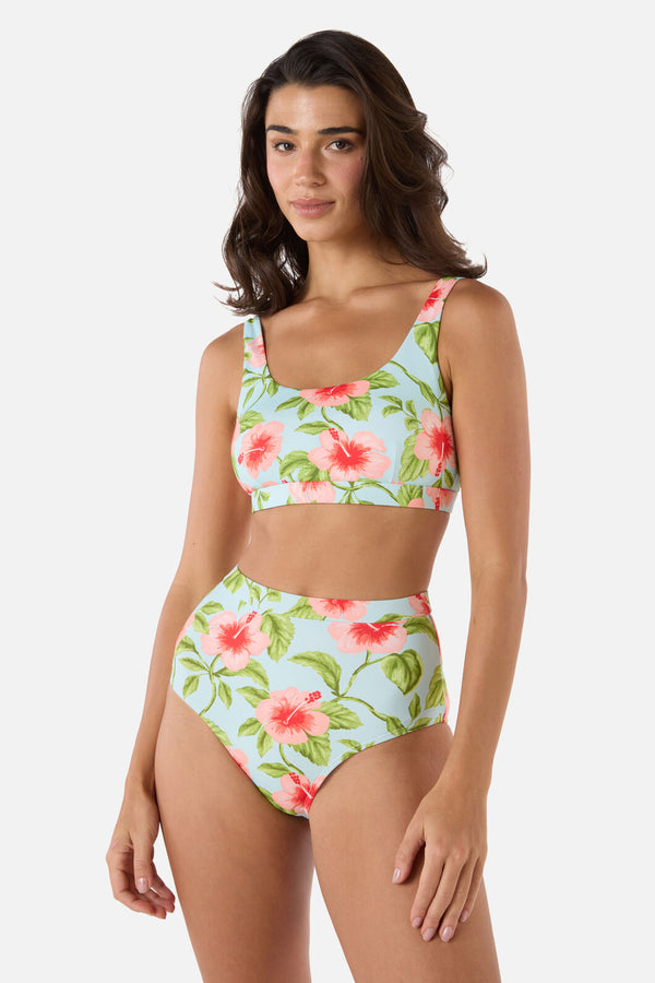 Princess Highway - Hibiscus Bikini Top - blue