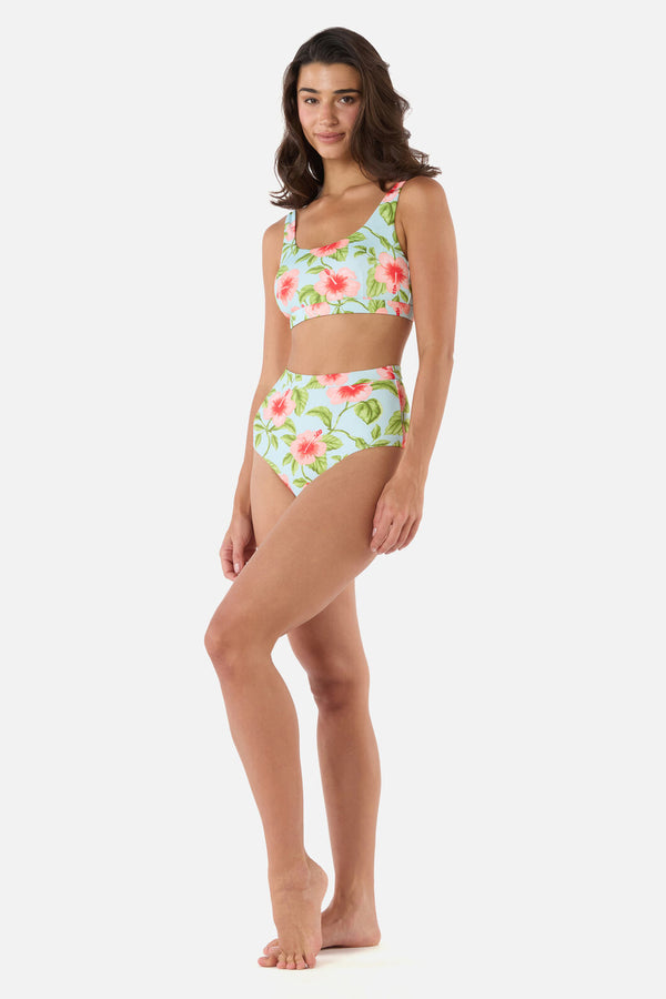 Princess Highway - Hibiscus Bikini Top - blue