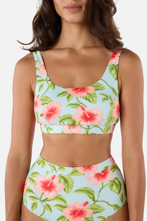 Princess Highway - Hibiscus Bikini Top - blue