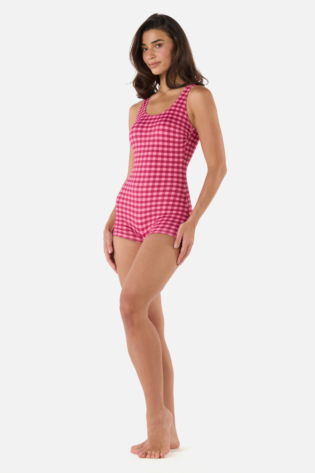Princess Highway - Gingham Boyleg One Piece - pink