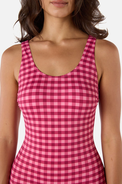 Princess Highway - Gingham Boyleg One Piece - pink