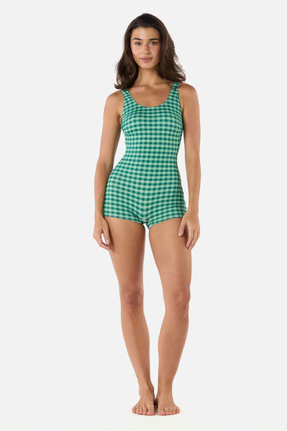 Princess Highway - Gingham Boyleg One Piece - green