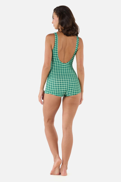 Princess Highway - Gingham Boyleg One Piece - green