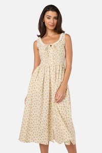 Princess Highway - Elodie Ditsy Corset Midi Dress - yellow
