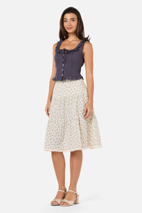 Princess Highway - Elodie Ditsy Tiered Skirt - blue