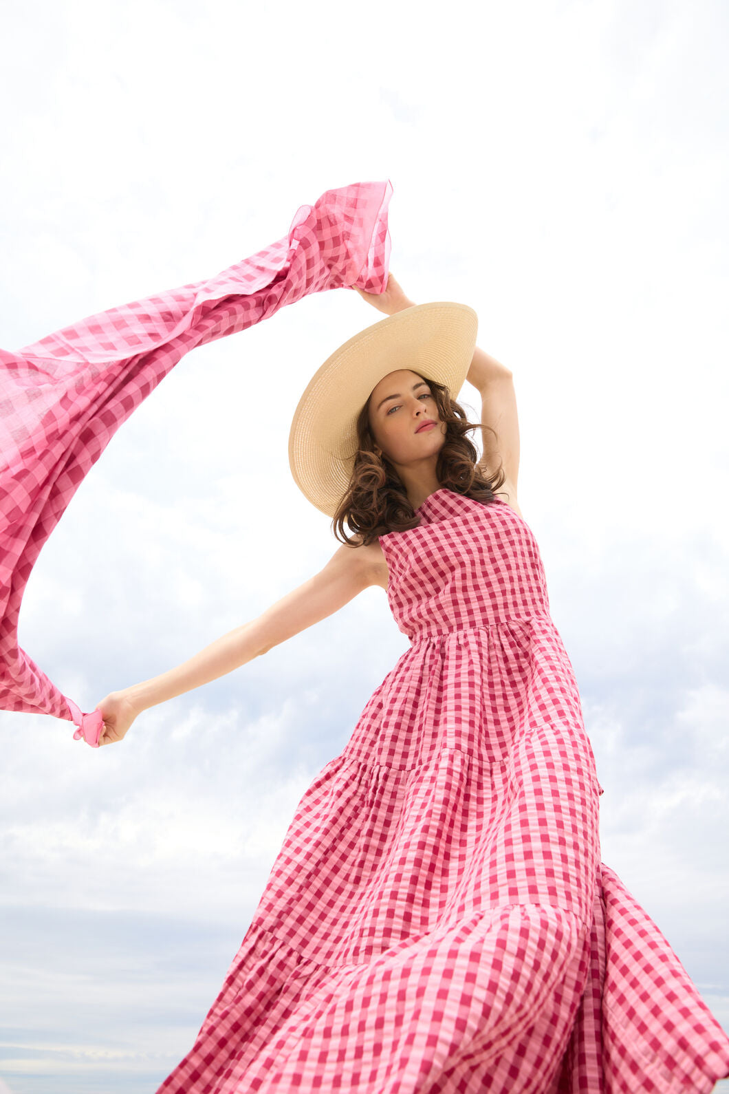 Princess Highway - Margot Check Midi Dress - pink