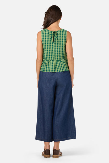 Princess Highway - Margot Check Shell Top - green