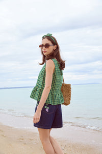 Princess Highway - Margot Check Shell Top - green