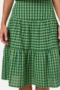 Princess Highway - Margot Check Tiered Skirt - green
