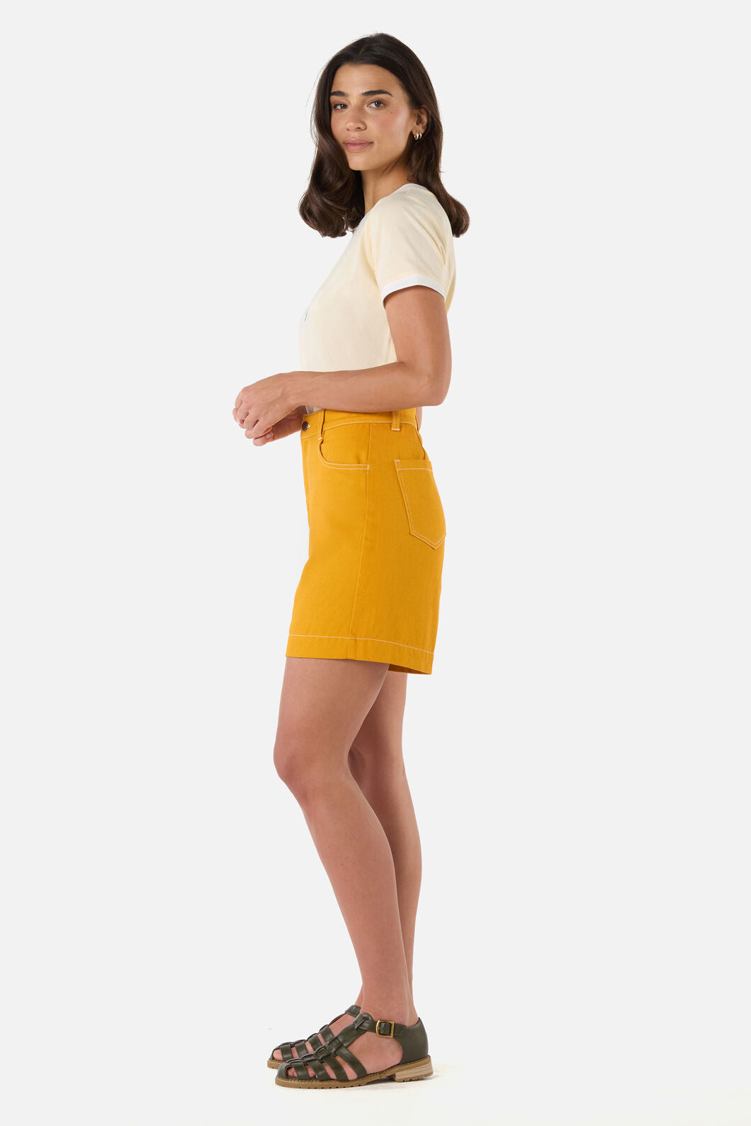 Princess Highway - Sammy Contrast Stitch Short - gold