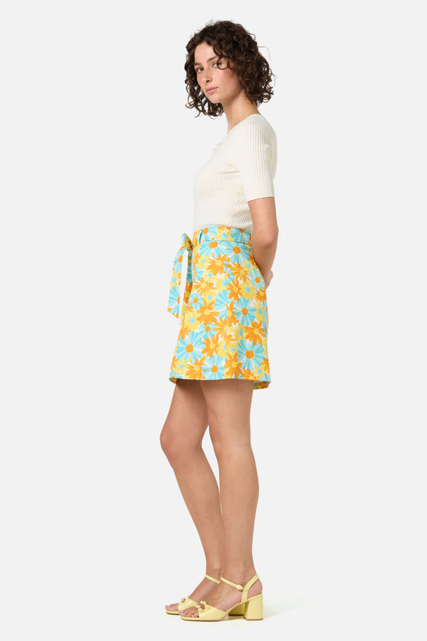 Princess Highway - Vintage Daisy Mini Skirt - blue