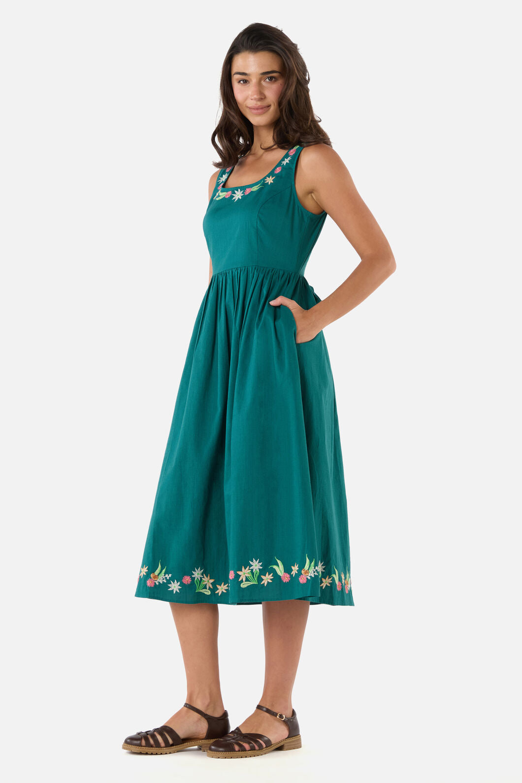 Princess Highway - Sweet Native Embroidered Dress - teal