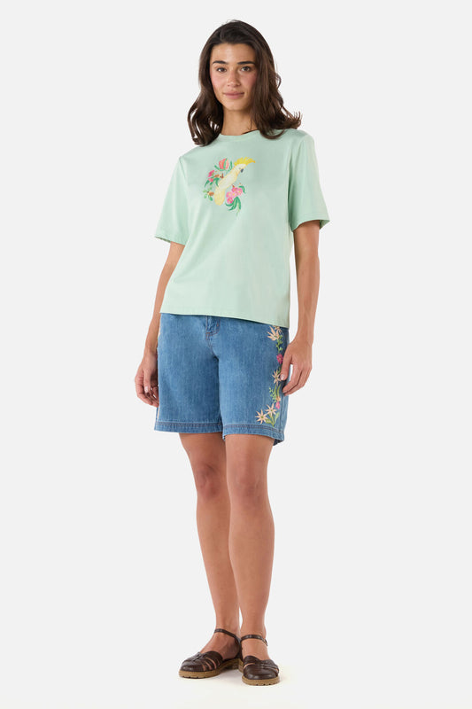 Princess Highway - Cute Cockatoo Relaxed Tee - teal