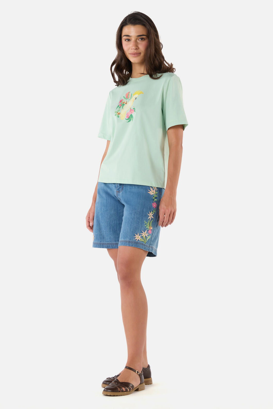 Princess Highway - Cute Cockatoo Relaxed Tee - teal