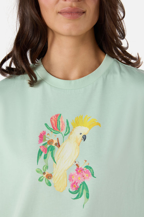 Princess Highway - Cute Cockatoo Relaxed Tee - teal