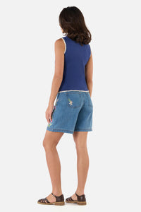 Princess Highway - Imogen Blanket Stitch Knit Top - blue