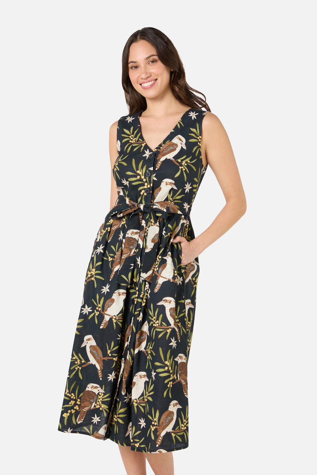 Princess Highway - Kookaburra Midi Dress - black