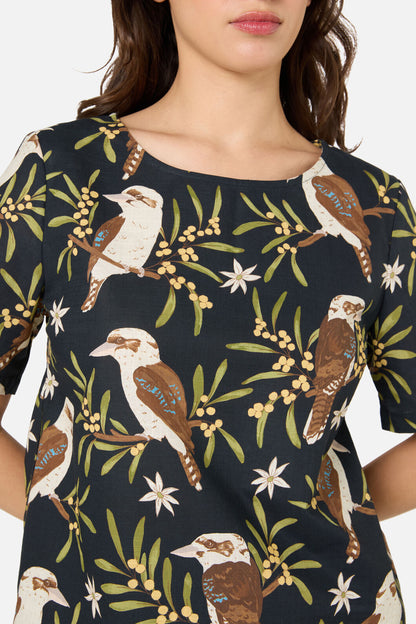 Princess Highway - Kookaburra Short Sleeve Top - black