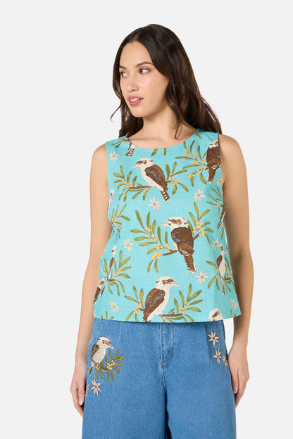 Princess Highway - Kookaburra Sleeveless Top - blue