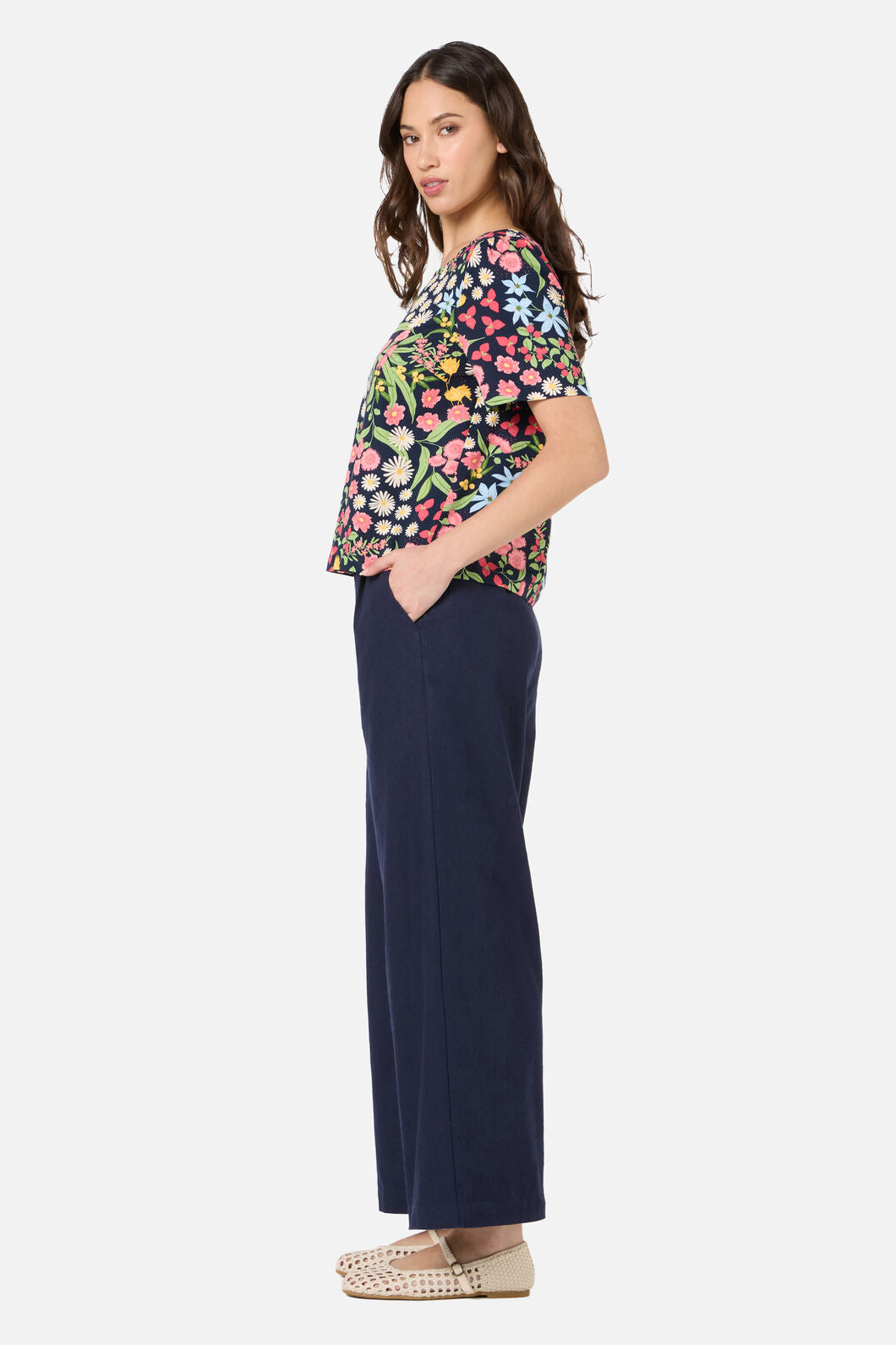 Princess Highway - Liberty Native Sleeved Top - navy