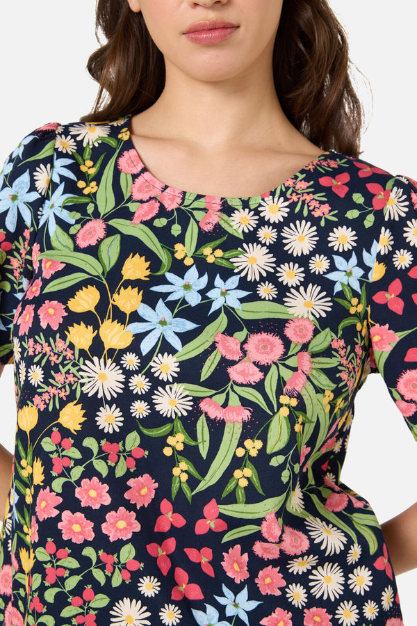 Princess Highway - Liberty Native Sleeved Top - navy