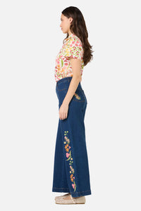 Princess Highway - Liberty Native Emb Denim Jean - blue-denim