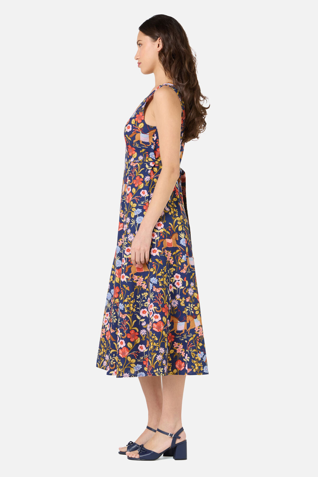 Princess Highway - Fancy Horses Midi Dress - navy