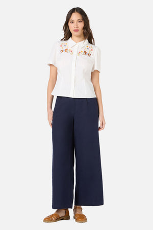 Princess Highway - Horse & Flower Emb Blouse - cream