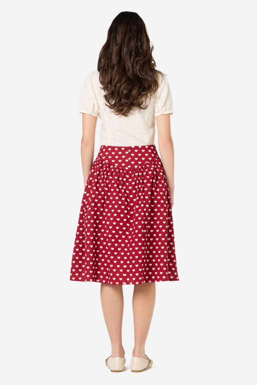 Princess Highway - Sweet Heart Gathered Skirt - red