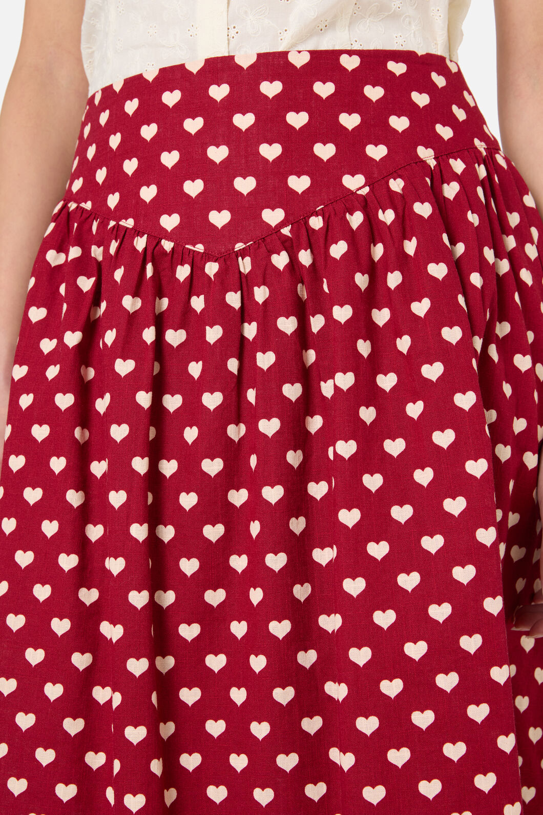Princess Highway - Sweet Heart Gathered Skirt - red