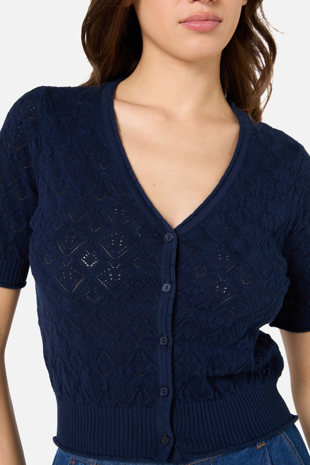 Princess Highway - Wednesday Lace Knit Cardigan - navy
