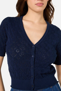 Princess Highway - Wednesday Lace Knit Cardigan - navy