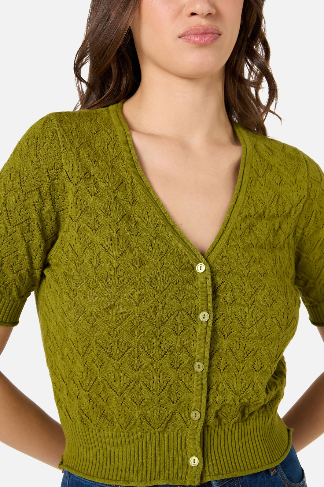 Princess Highway - Wednesday Lace Knit Cardigan - olive