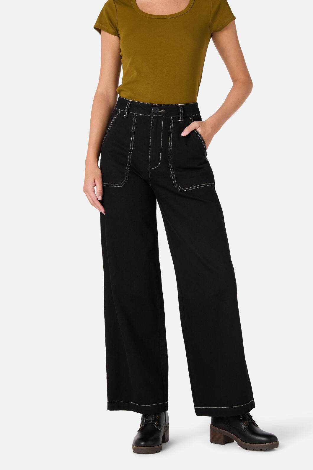 Princess Highway - Mika Drill Jean - black