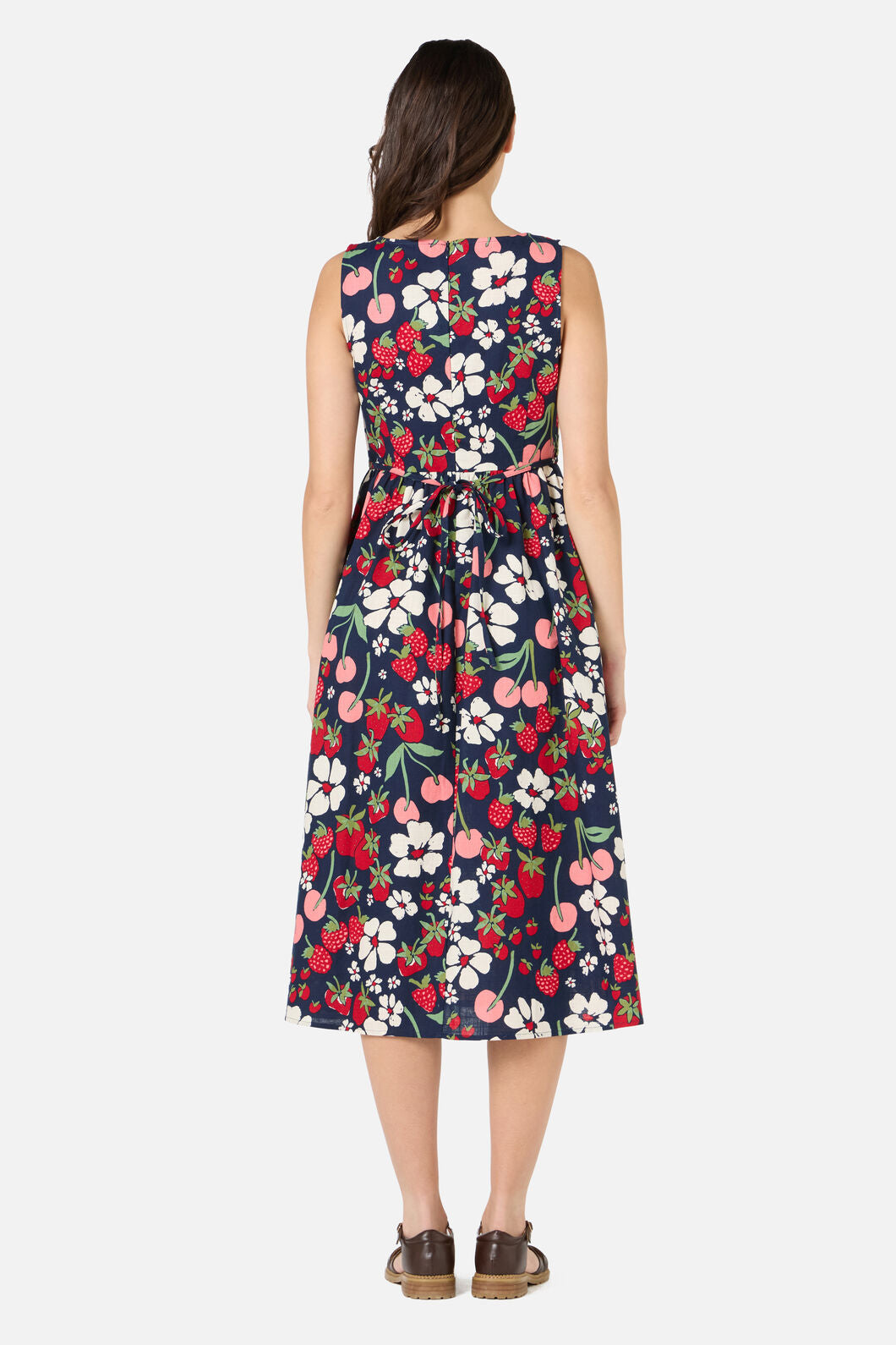 Princess Highway - Berries N Cream Midi Dress - navy