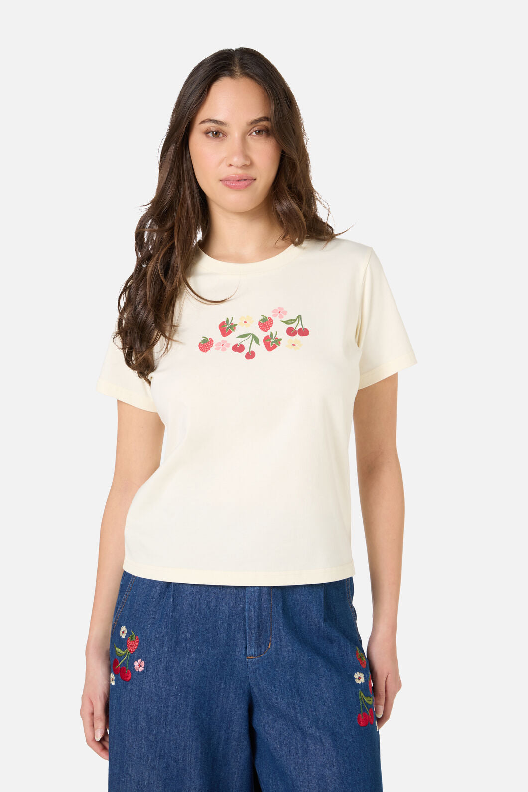 Princess Highway - Berry Bloom Tee - cream